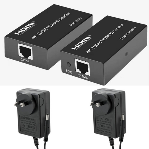Chargez l&#39;image dans la visionneuse de la galerie, [4KTV-60M] Ultra HD 4K RJ45 Cat5e &amp; Cat6 to HDMI 60M Extender Cable Pair - Polar Tech Australia
