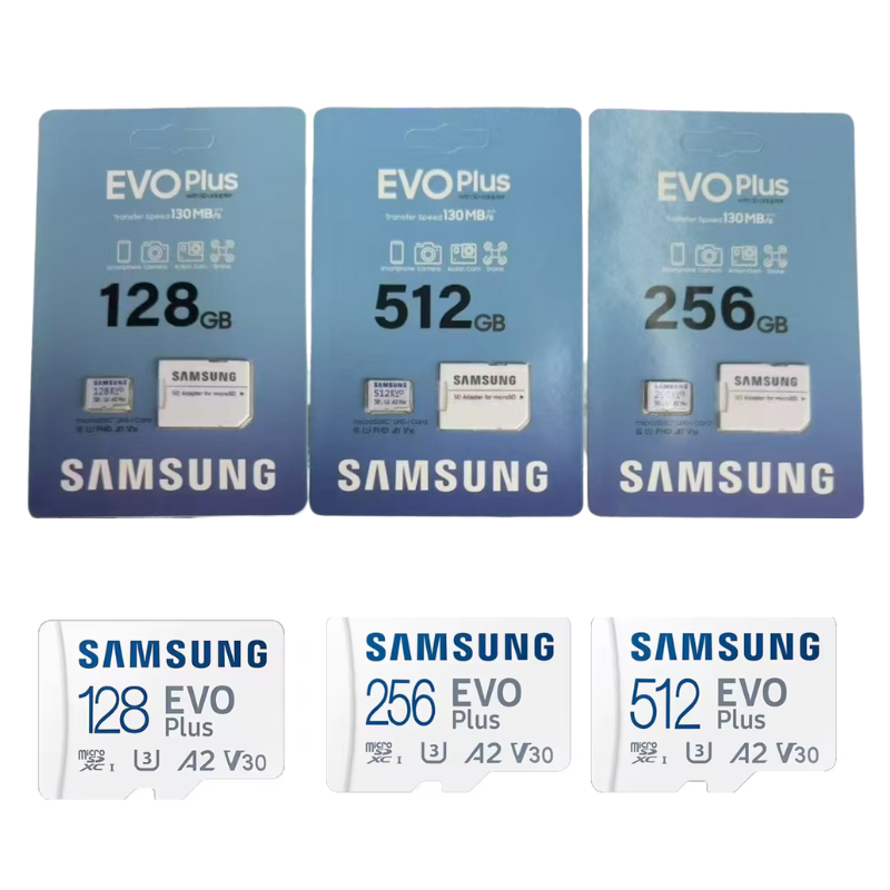 Chargez l&#39;image dans la visionneuse de la galerie, Samsung Evo Plus Micro SDXC Memory Card Class A2/V30 - 128GB 256GB 512GB 1TB Ultra High Speed Memory Card
