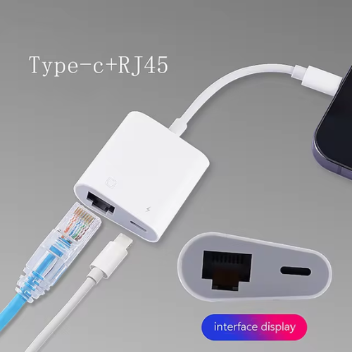 Load image into Gallery viewer, Type C / USB C to RJ45 Ethernet Port &amp; PD 60W Splitter Adapter - Polar Tech Australia
