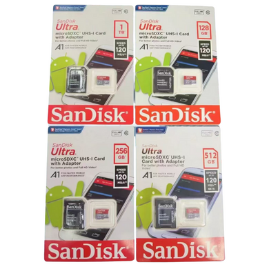 SanDisk Ultra UHS-I Micro Memory Card - 32GB 64GB 128GB 256GB 512GB 1TB A1 Class 10 120Mb/s - Polar Tech Australia