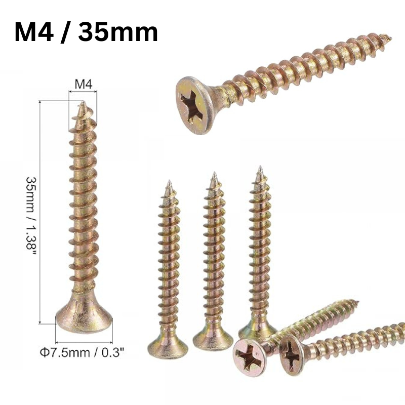 Load image into Gallery viewer, [230 Pieces][M4/35mm] Dry Wall Nail Self Tapping Zinc Screws Wood Screws Phillips Flat Head
