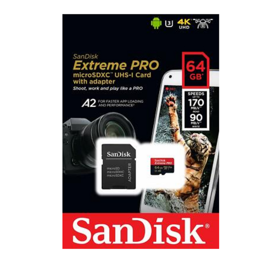SanDisk Extreme Pro Micro Memory Card - 64GB 128GB 256GB 512GB 1TB A2 Class V30 170Mb/s