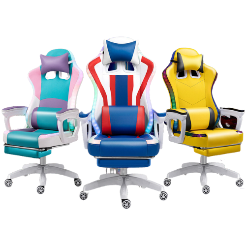 Load image into Gallery viewer, [Built-in RGB Light &amp; Bluetooth Speaker] American Style PU Leather Gaming Racing Chair OFFICE Computer Chair - Polar Tech Australia
