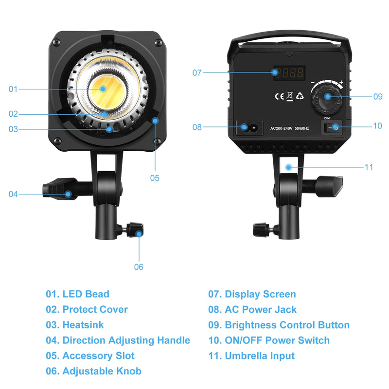 Load image into Gallery viewer, PULUZ 220V 120W Studio Video Light – Dual Colour Temperature with Built-in Cooling System &amp; Remote Control
