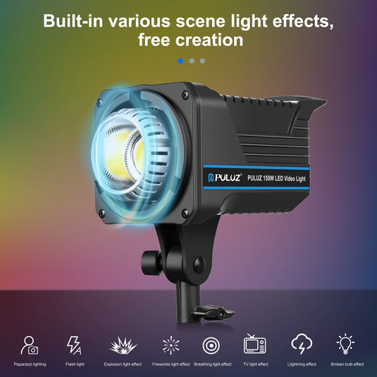 PULUZ 220V 120W Studio Video Light – Dual Colour Temperature with Built-in Cooling System &amp; Remote Control