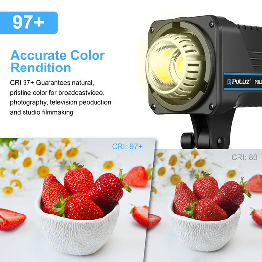 PULUZ 220V 120W Studio Video Light – Dual Colour Temperature with Built-in Cooling System & Remote Control