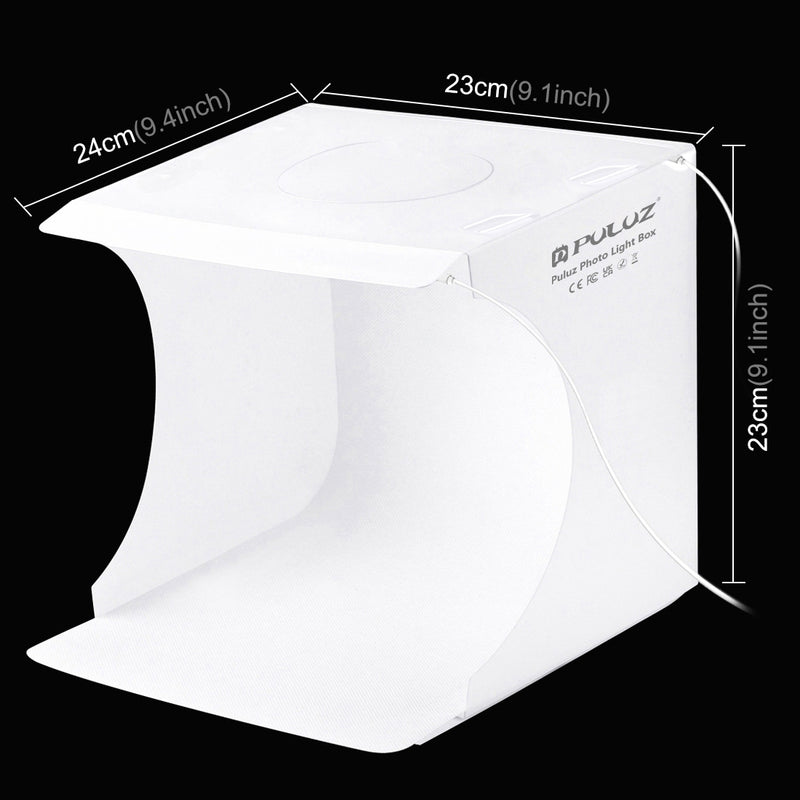 Load image into Gallery viewer, PULUZ 20cm Portable LED Lightbox Studio Kit – Includes 2 LED Panels &amp; 6 Colour Backdrops - Polar Tech Australia
