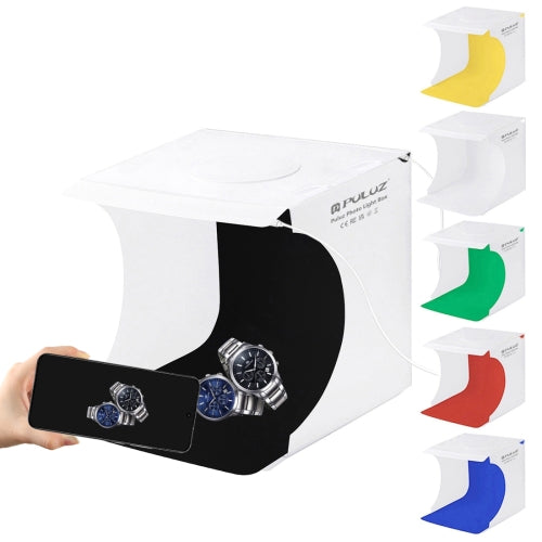 Load image into Gallery viewer, PULUZ 20cm Portable LED Lightbox Studio Kit – Includes 2 LED Panels &amp; 6 Colour Backdrops - Polar Tech Australia
