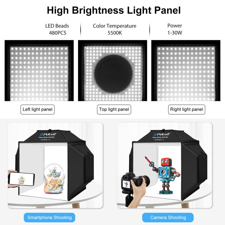 Load image into Gallery viewer, PULUZ 40cm Folding 72W LED Studio Light Tent Kit – with 4 Backdrops
