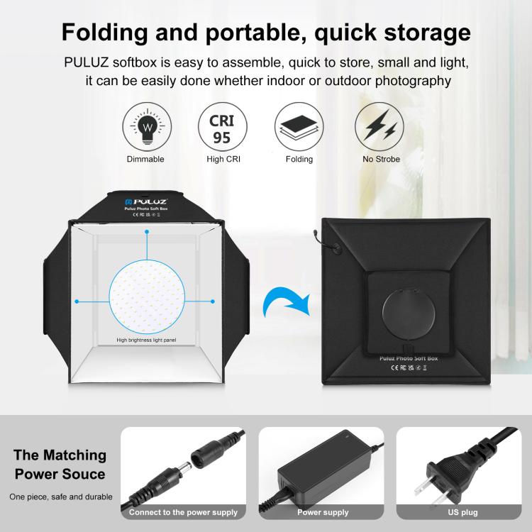 Load image into Gallery viewer, PULUZ 40cm Folding 72W LED Studio Light Tent Kit – with 4 Backdrops
