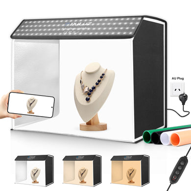 PULUZ Photo Studio Light Box – Portable 60 × 40cm Cuboid Photography Tent Kit with 4 Backdrops