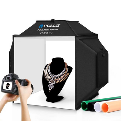 PULUZ 40cm Folding 72W LED Studio Light Tent Kit – with 4 Backdrops