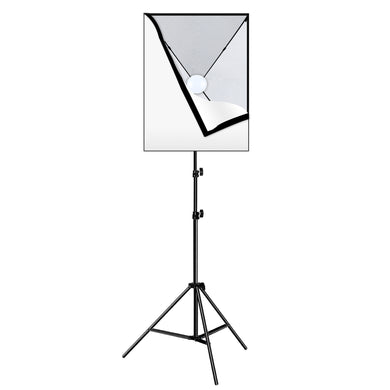 50x70cm Studio Softbox Kit – 1.6m Tripod Stand + Single E27 30W 5700K LED Light Bulb