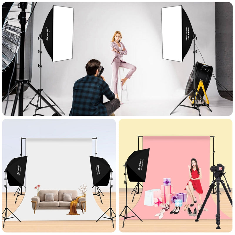 Load image into Gallery viewer, 50x70cm Studio Softbox Kit – 1.6m Tripod Stand + Single E27 30W 5700K LED Light Bulb
