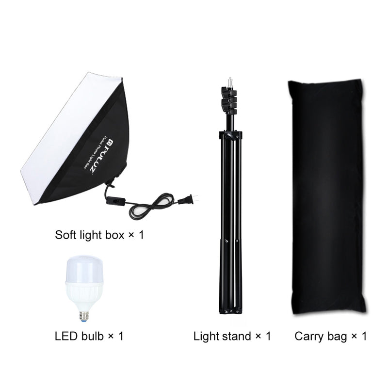 Load image into Gallery viewer, 50x70cm Studio Softbox Kit – 1.6m Tripod Stand + Single E27 30W 5700K LED Light Bulb

