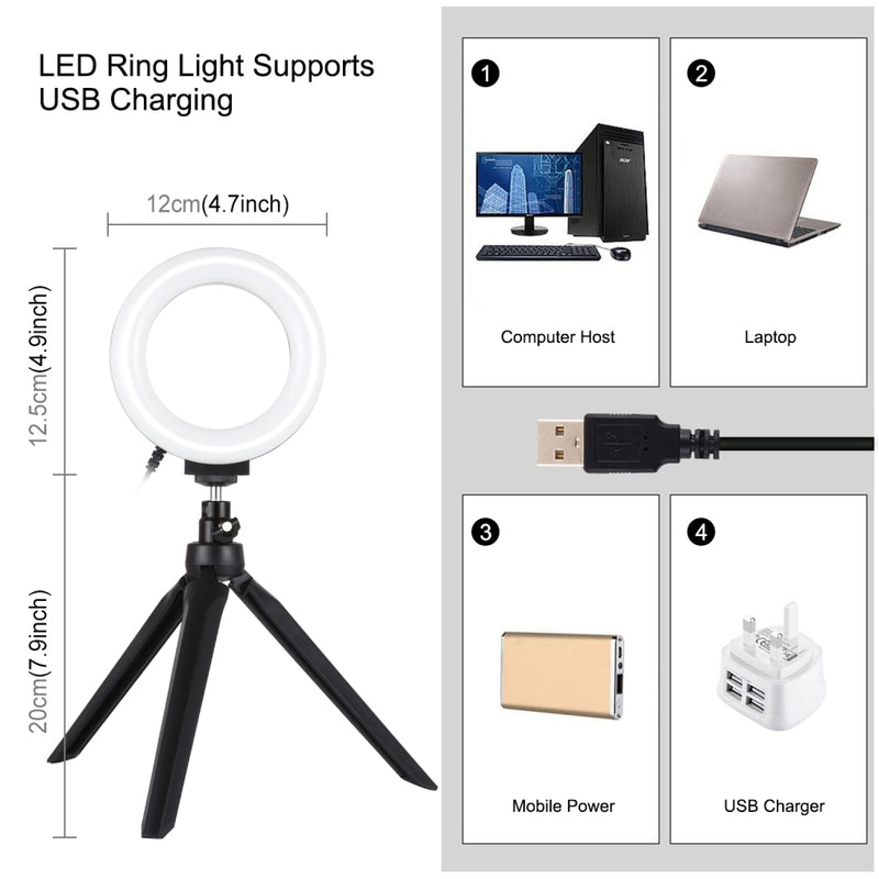 Load image into Gallery viewer, 30cm Portable Folding Photo Softbox Tent + 4.6&quot; Ring LED Light Kit with 6 Backdrops (Red, Green, Yellow, Blue, White, Black) – 30 x 30 x 30cm
