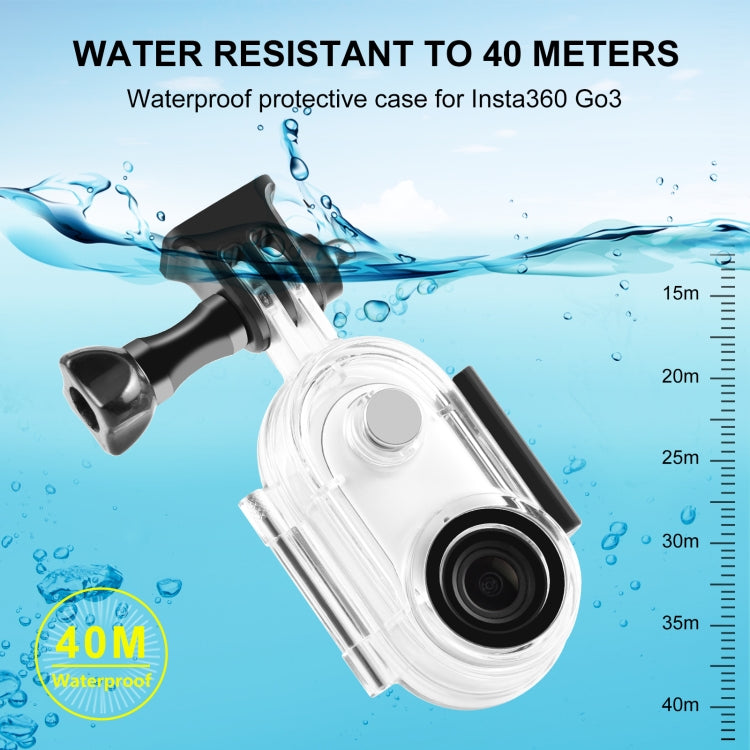 Load image into Gallery viewer, Insta360 GO 3 / GO 3S PULUZ 40m Underwater Waterproof Housing Case with Base Adapter &amp; Screw (Transparent) - Polar Tech Australia
