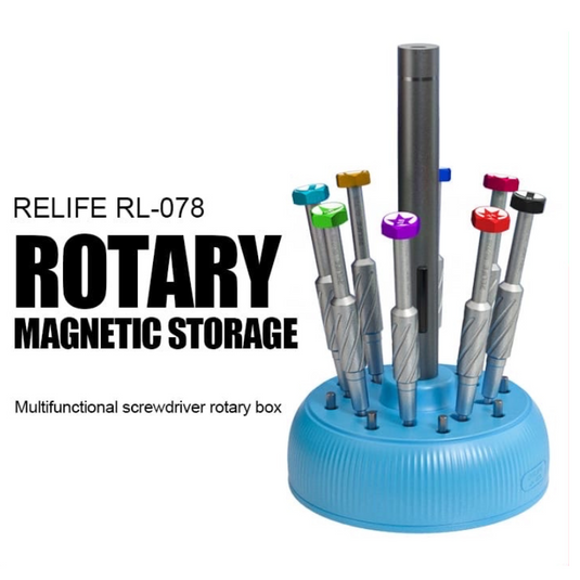 [RL-078] 360-Degree Rotation Multifunctional 19 Holes Screwdriver Holder Organize Storage  Box - Polar Tech Australia