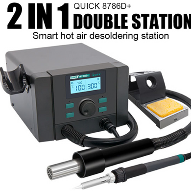 [8786D+] QUICK 700W High Power 2 in 1 Soldering & Heating Hot Air Gun Intelligent SMD Rework Station Soldering Station - Polar Tech Australia