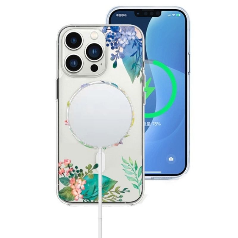 Cargue la imagen en el visor de la galería, [MagSafe Compatible][Flower Series] Apple iPhone 15/15 Plus/15 Pro/Max Magnetic Transparent Case Cover - Polar Tech Australia
