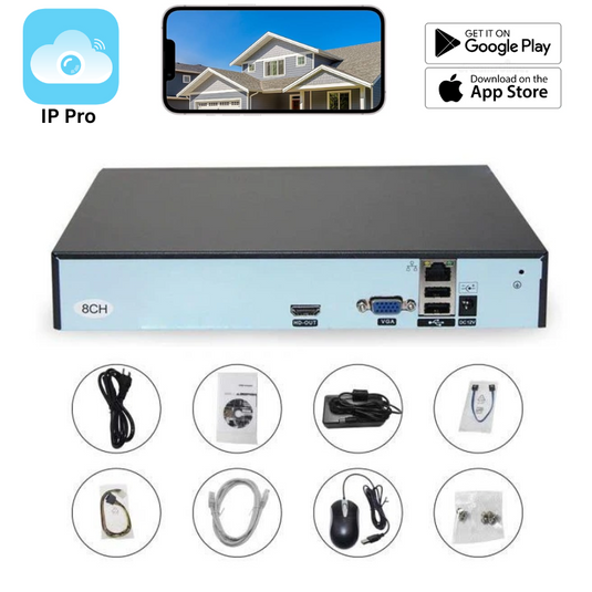 8 Channel IP Pro Onvif CCTV Home Surveillance Security Camera NVR System