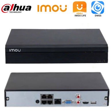 [N44P] Dahua IMOU 4CH 4K 4 PoE AI SMD CCTV NVR Network Video Recorder Security Camera System - Polar Tech Australia