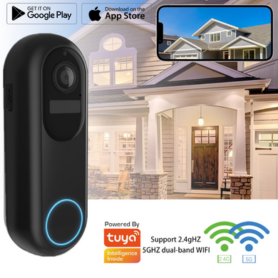 [Tuya Smart Home][With Chime] Tuya 1080P 2.4G & 5G IP66 Wireless Remote Home Video Voice Intercom WIFI Doorbell - Polar Tech Australia