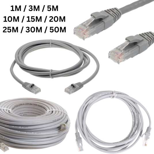 [1M/3M/5M/10M/15M/20M/25M/30M/50M] Cat5e Pre-Made Internet Ethernet Network Cable