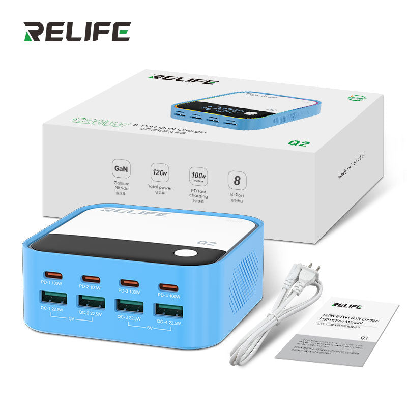 Chargez l&#39;image dans la visionneuse de la galerie, [RELIFE Q2] 120W GaN Desktop Charger – Fast, Smart &amp; Stylish - Polar Tech Australia
