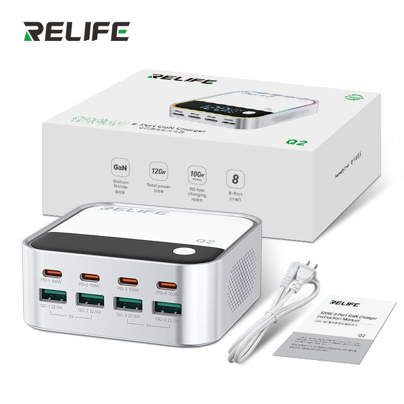 Chargez l&#39;image dans la visionneuse de la galerie, [RELIFE Q2] 120W GaN Desktop Charger – Fast, Smart &amp; Stylish - Polar Tech Australia
