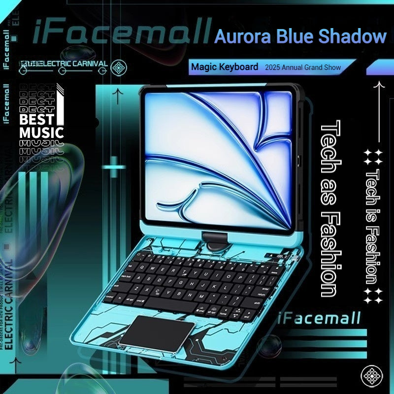 Load image into Gallery viewer, Apple iPad Air 4/5 10.9&#39;&#39; 4/5th Gen (2020/2022) - 180 Degree Rotation Magic Cyberpunk Style Transparent Keyboard Case - i-Station Mobile Phone &amp; Electronic Device Repair and Accessories

