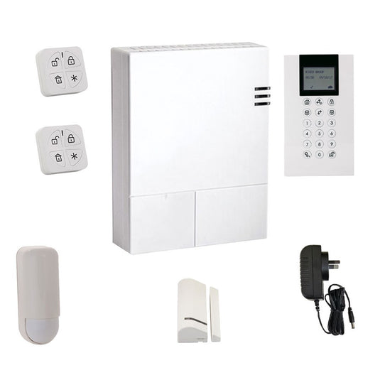 [RKWCP07A] RISCO WiComm Pro Alarm Kit with Wireless Panda Keypad, Piccolo Pet Friendly PIR Detector Reed Switch and 2x Panda KeyFobs - Polar Tech Australia