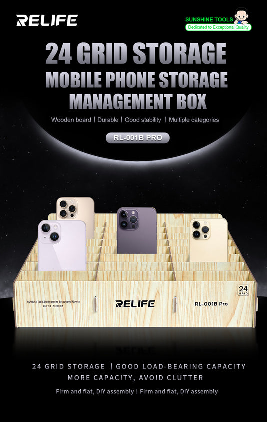 [RL-001B] 24-Grid Mobile Phone Storage Box - Polar Tech Australia