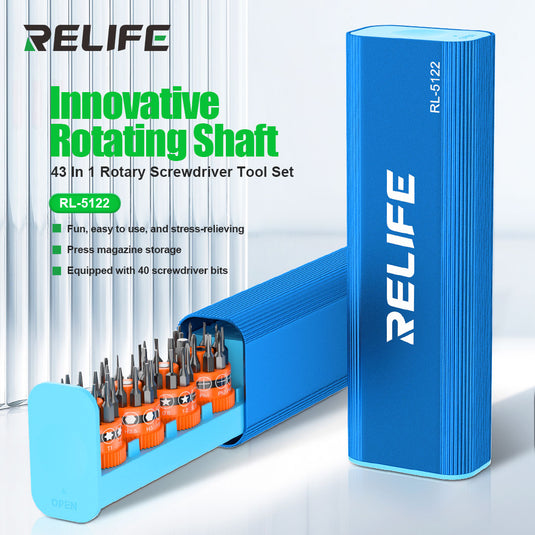 [RL-5122] RELIFE 43-in-1 Rotary Screwdriver Tool Set - Polar Tech Australia