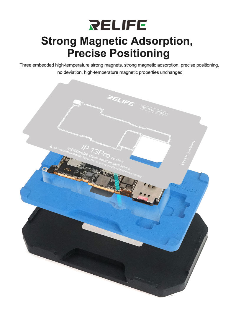 Load image into Gallery viewer, [RL-601T] RELIFE RL-601T 31 in 1 iPhone X-17 PM 16E Motherboard Middle Layer Board Plant Tin Platform 3D BGA Reballing Stencil Repair Kit

