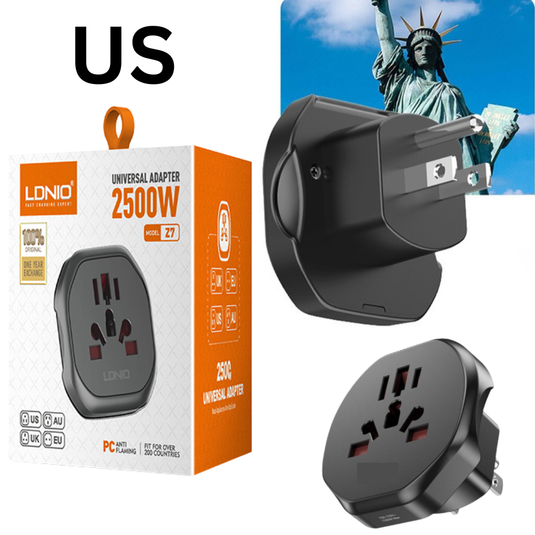 [Z7] LDNIO AU/EU/UK/US 2500W High Power Travel Wall Charger Plug Conversion Socket Adaptors