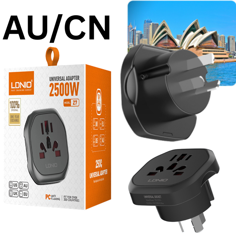 Load image into Gallery viewer, [Z7] LDNIO AU/EU/UK/US 2500W High Power Travel Wall Charger Plug Conversion Socket Adaptors
