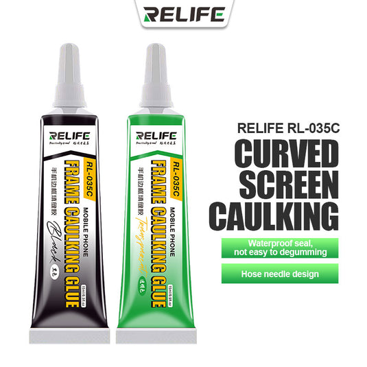 [RL-035C] [Black] RELIFE Mobile Phone Frame Caulking Glue For Elastic Bonding Cracked Back Housing Screen Light Leakage Repair Adhesive