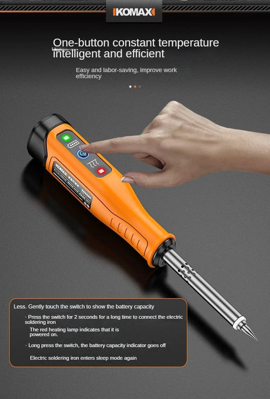 [7 in 1 Kit][Battery Power][Max 400℃] Komax Portable Type-C Chargeable Built-in Battery Soldering Iron Station Max 400℃ - Polar Tech Australia