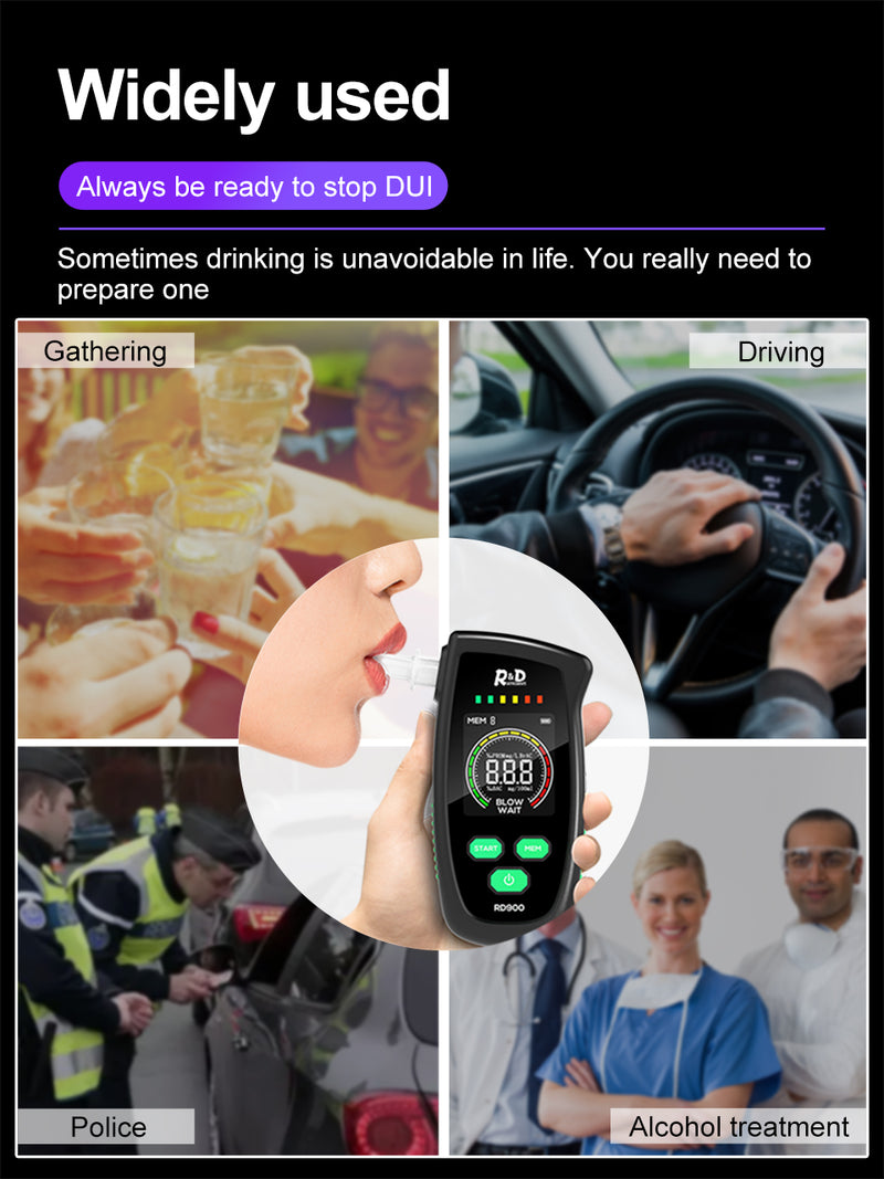 Chargez l&#39;image dans la visionneuse de la galerie, [RD900] R&amp;D Alcohol Tester Rechargeable Digital Breath Tester Breathalyzer Gas Alcohol Detector for Personal &amp; Professional Use - Polar Tech Australia
