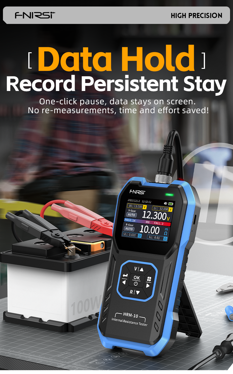 Cargue la imagen en el visor de la galería, [HRM-10] FNIRSI Battery Voltage Internal Resistance Tester 18650 High-precision AC Acid Lithium Lead Car Battery Capacitor Tester - Polar Tech Australia
