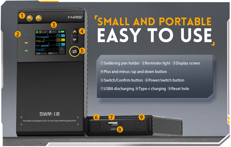 Chargez l&#39;image dans la visionneuse de la galerie, [SWM-10] FNIRSI Portable Battery Spot Welder DIY Mini Welding Machine 18650 Battery Pack Welding Tool 5000mah Weldable 0.25mm - Polar Tech Australia
