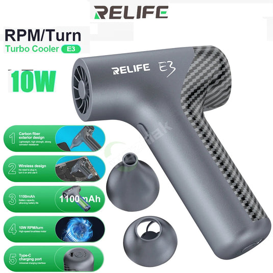 Relife E3 Electric Air Duster TURBO COOLER Rechargeable Portable Dust Cleaner Air Blower Cleaning - Polar Tech Australia