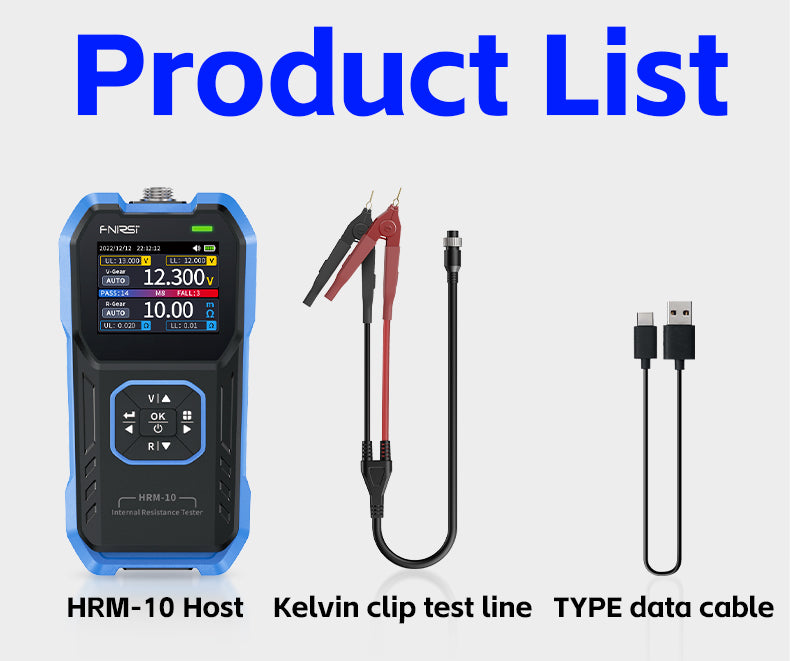 Cargue la imagen en el visor de la galería, [HRM-10] FNIRSI Battery Voltage Internal Resistance Tester 18650 High-precision AC Acid Lithium Lead Car Battery Capacitor Tester - Polar Tech Australia
