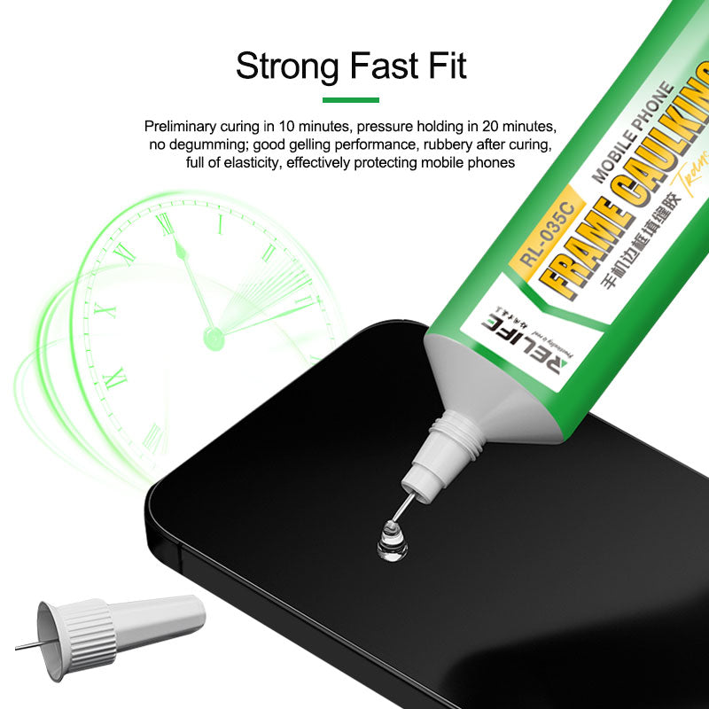 Load image into Gallery viewer, [RL-035C] [Black] RELIFE Mobile Phone Frame Caulking Glue For Elastic Bonding Cracked Back Housing Screen Light Leakage Repair Adhesive
