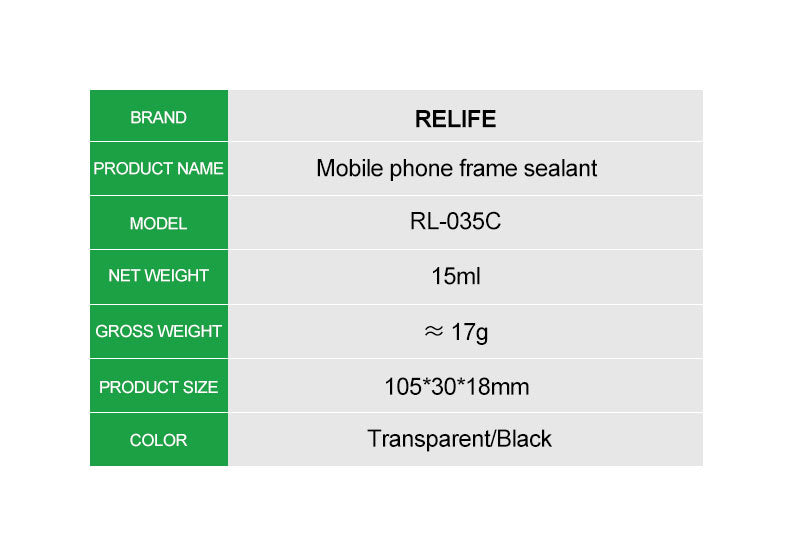 Load image into Gallery viewer, [RL-035C] [Black] RELIFE Mobile Phone Frame Caulking Glue For Elastic Bonding Cracked Back Housing Screen Light Leakage Repair Adhesive

