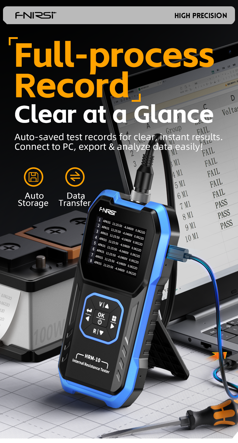 Cargue la imagen en el visor de la galería, [HRM-10] FNIRSI Battery Voltage Internal Resistance Tester 18650 High-precision AC Acid Lithium Lead Car Battery Capacitor Tester - Polar Tech Australia
