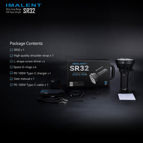 Cargue la imagen en el visor de la galería, [SR32] IMALENT Longest Throw Flashlight 120,000 Lumens , 2080 meters
