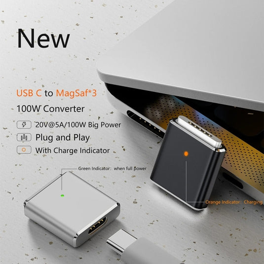 MacBook Magnetic Charging Adapter PD100W MagSafe 3 to Type-C Female - Polar Tech Australia
