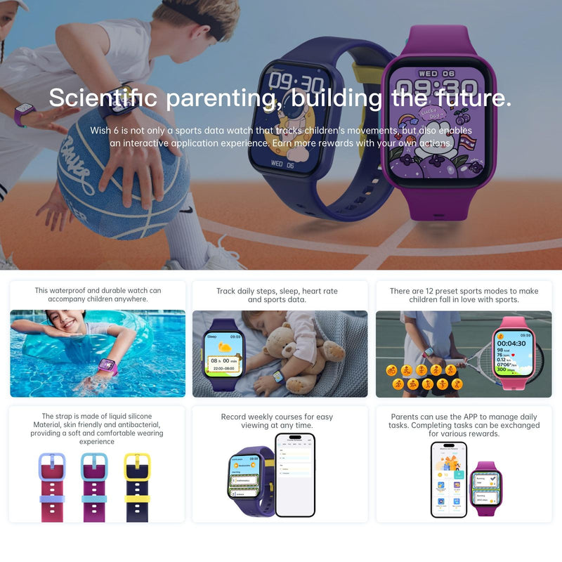 Load image into Gallery viewer, [Brand New] Wish 6 1.69 inch TFT Color Screen IP68 Waterproof Children Companion Smart Watch - Polar Tech Australia
